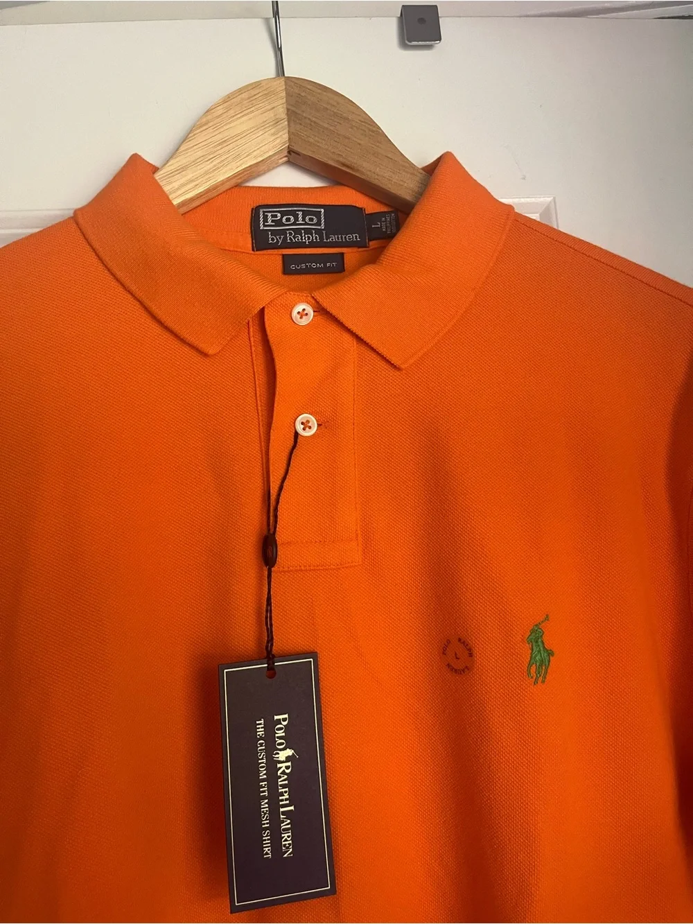 Polo by Ralph Lauren Orange Polo with Green Pony Logo